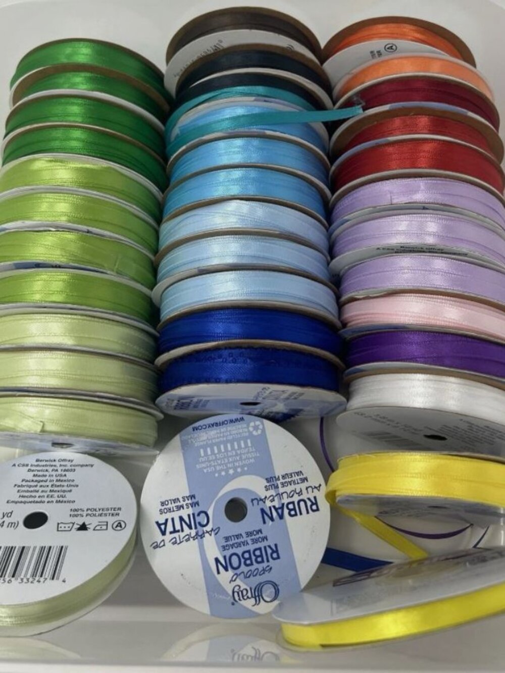 Solid Colors Ribbon- Bundle of 36 Ready to Ship 1/4" Inch Ribbons